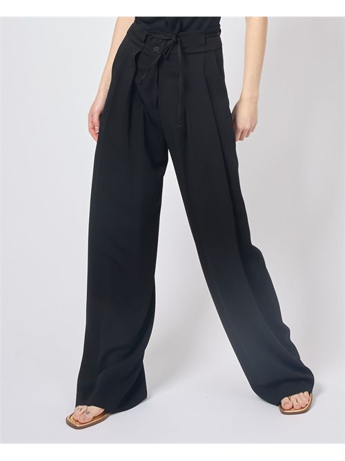 Pantalon palazzo noir Manila Grace MANILA GRACE | P168VUMA001